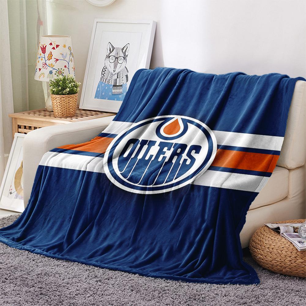 Edmonton Oilers Flannel Blanket, High quality Comfortable for All Seasons, Home Decor, Warmth and Comfort