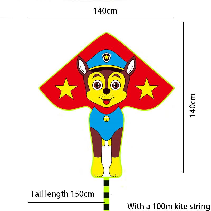 Triangular Cartoon Kite With Curved Edge For Children In Parks And Markets