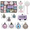 Christmas Macaron Ball Ornament Set: Candy Series Painted Plastic Tree Decor