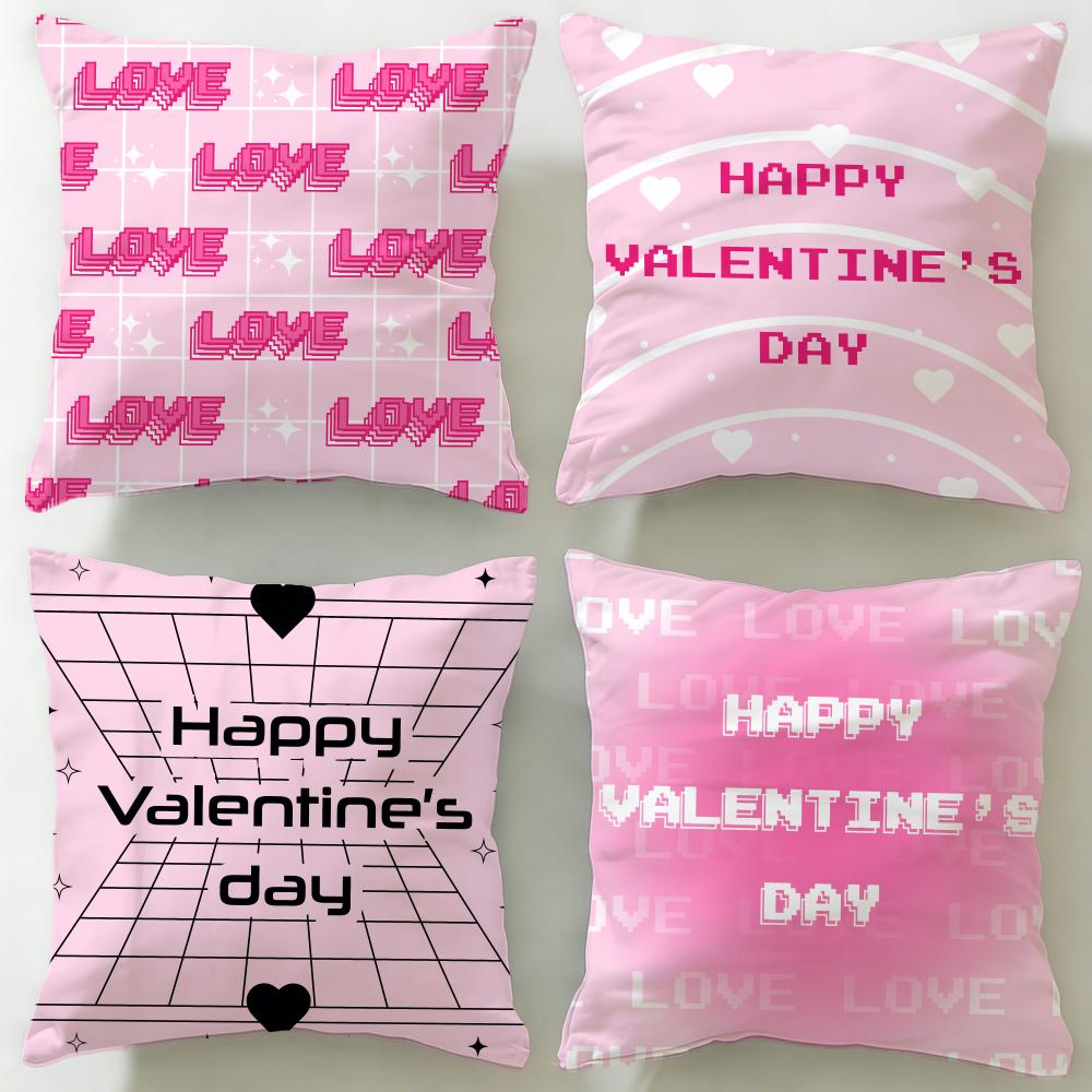 Classic Holiday Valentines Day Cushion Cover Soft EasyWash Pillow Case Versatile for Couch Bed Travel and Office