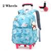 Rolling Wheeled Backpack Book Bags School Children School Bag with Wheels Students Backpack For Girls Trolley Bag Cute Schoolbag