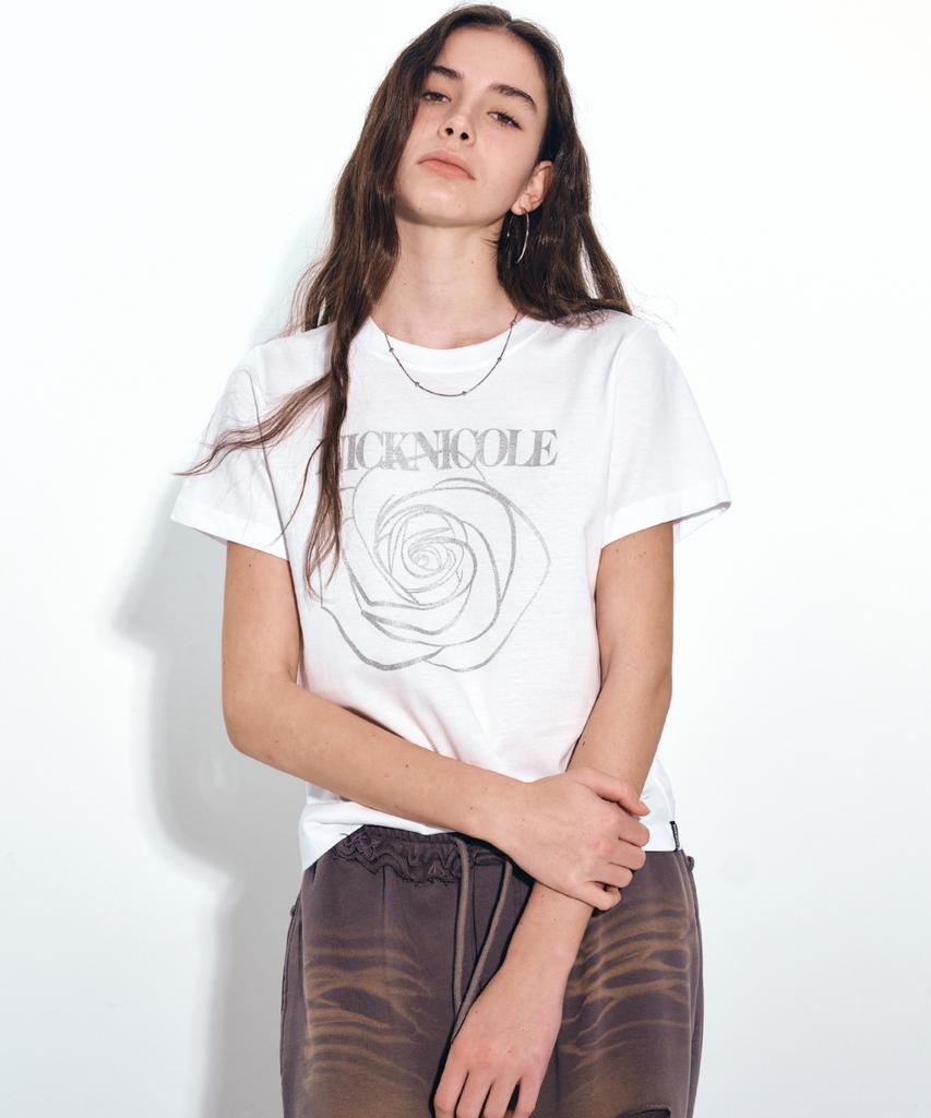 Nigaennikol Rose Nicole Label Slim Top_White Silver