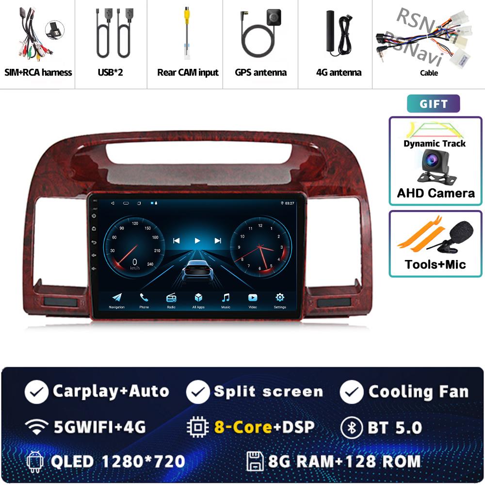 Android 14 Carplay Car Radio For Toyota Camry 5 XV 30 2001 2002 - 2006 Multimedia Video Player Navigation GPS Stereo 2Din DVD BT