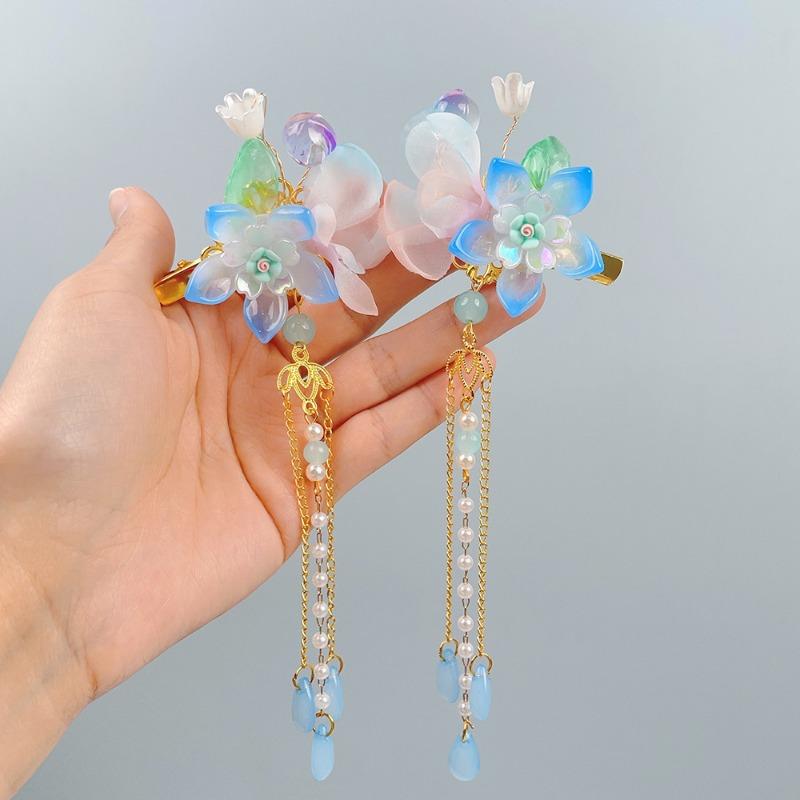 Girls' Hair Accessories Children's Ancient Style Hair Accessories Hanfu Headwear Girls' Costume Steps Swaying Tassel Hair Clips