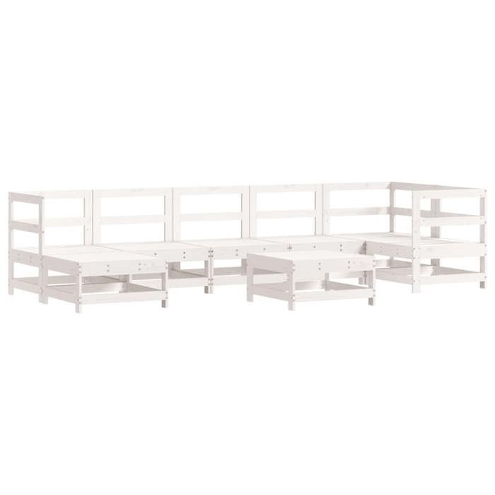 VidaXL Salon de jardin 8 pcs Blanc Bois de pin massif 3186271