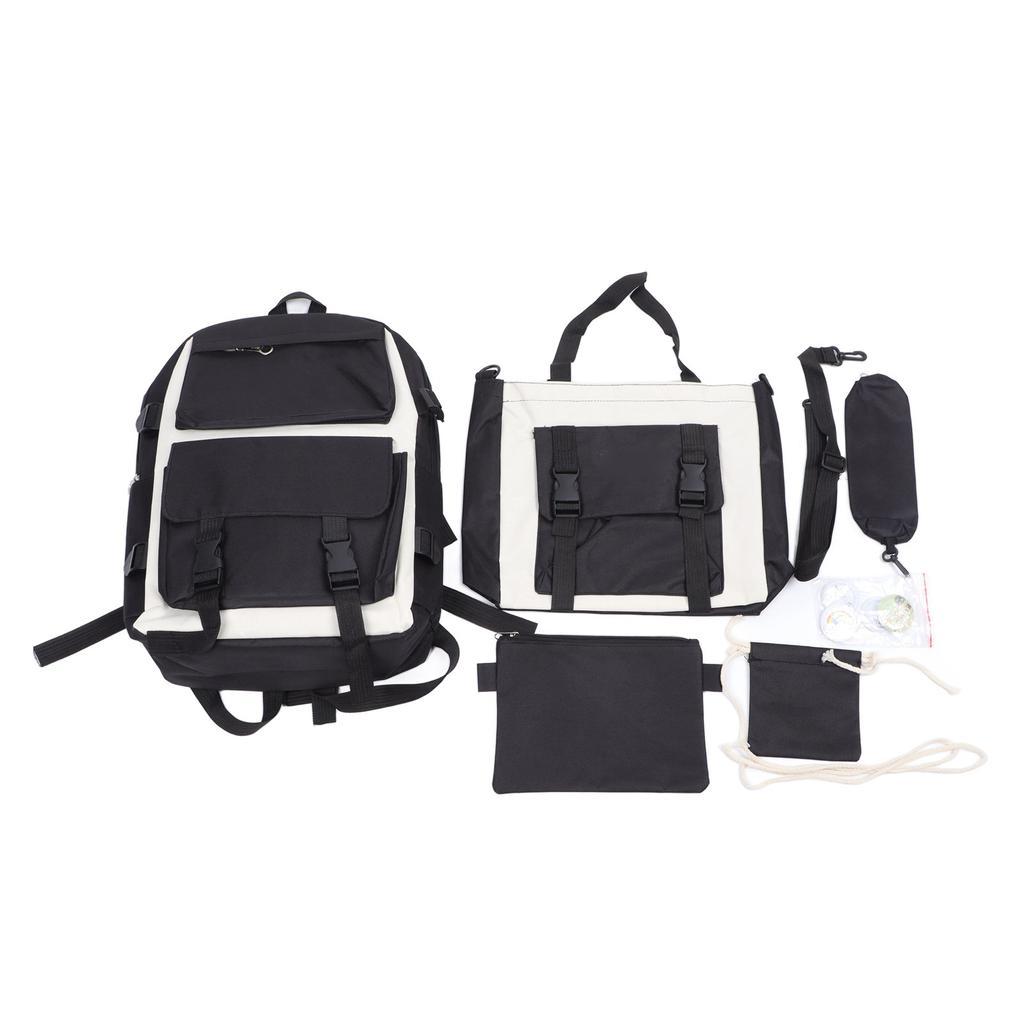 Students Canvas Backpack Set Canvas Multifunctional Storage Casual Zipper Pocket Backpacks Set