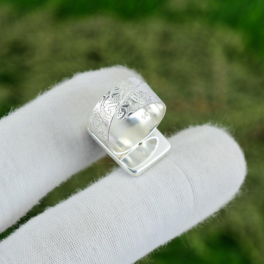 Natürlicher Amethyst Rohstein 925 Silber Stapelbarer Verstellbarer Ring Für Frauen