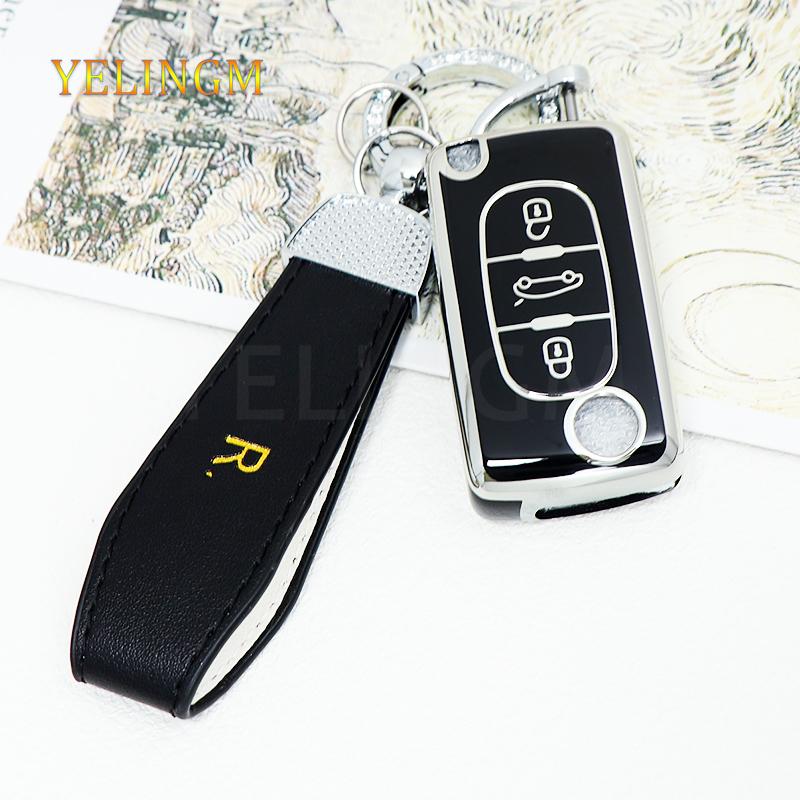 2/3 Button Key Case Cover For Citroen C-Crosser C3 C4 Picasso Berlingo Case For Peugeot Partner Tepee 207 307 308 407 Keychain