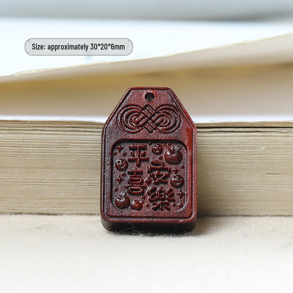 Sandalwood Wenwan Car Pendant with Personalized Carving and Prayer Beads розовый лес