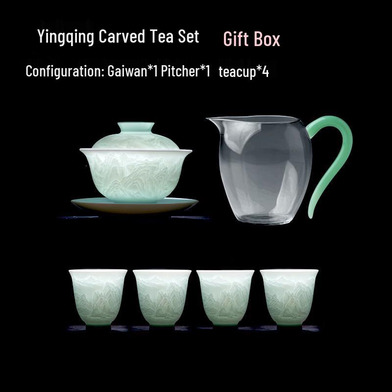 

Qingci Celadon Ceramic Gaiwan Tea Set