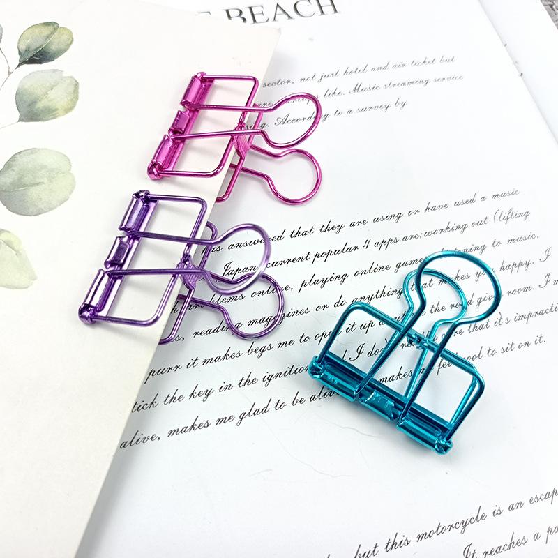 5PCS Metal Office Clip Paper Binder Clip Decorative Paper Stationery Cute Diary Clip HXZ05