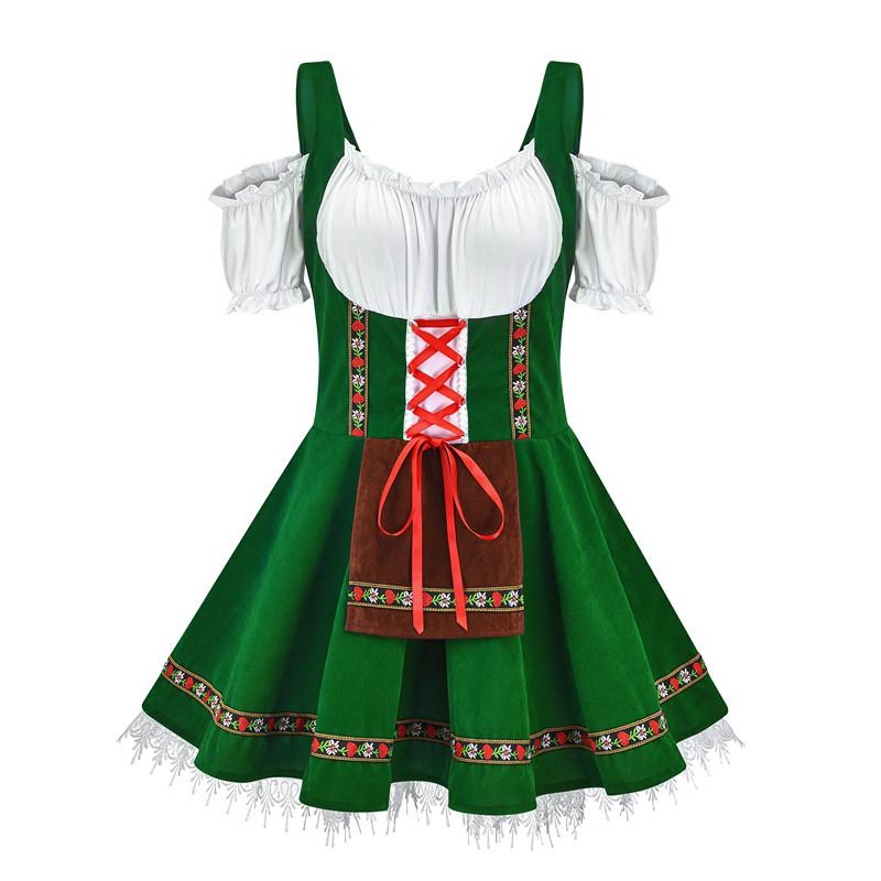 Oktoberfest Plus Size Bar Maid Costume - Halloween German Beer Girl Dress