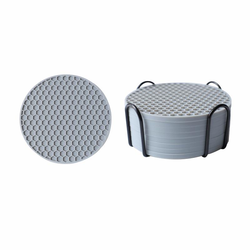 Honeycomb Silicone Coaster - Non-slip, High-Temperature Resistant, Waterproof Heat Insulation Pad