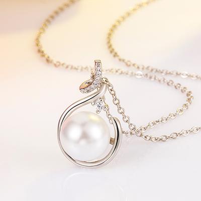 Abs Imitation Pearl Necklace For Women, High-End Sense Bead Necklace Pendant For Mother And Mother-In-Law Birthday Gift Qixi Festival Gift