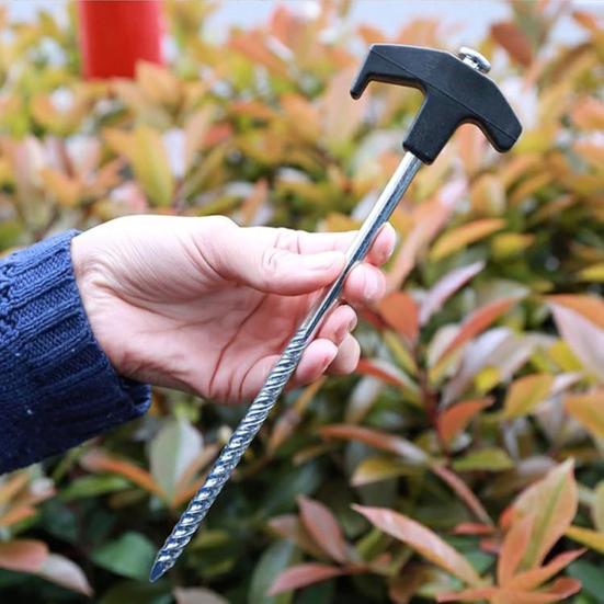 Screw-in Tent Stake Glow-in-the-dark Heavy Duty Outdoor Garden Yard Patio Lawn Camping Tarp Canopy Windproof Threaded Ground Spike Tent Peg
