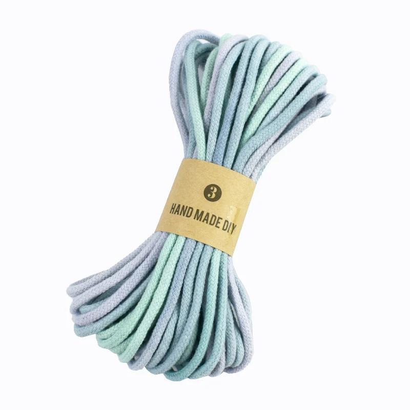 1Pc(8M) 3mm Colored Cotton Rope Handmade Soft Cord for Hand Woven Home Textile Decor Cords Craft Material DIY Sewing Accessories