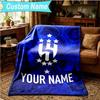 1PC Custom Name Blanket Al Hilal Emblem Design Flannel Blankets Patterns Throw Blanket All-Season Soft Gift for Couch, Bed, Camping, Birthday Gifts