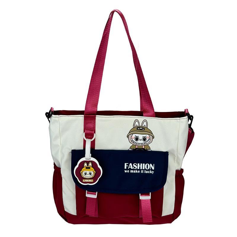 

Student Party Handbag Female College Student Class Bag Simple Wind Large Capacity Tote School Bag Shoulder Bag червоний