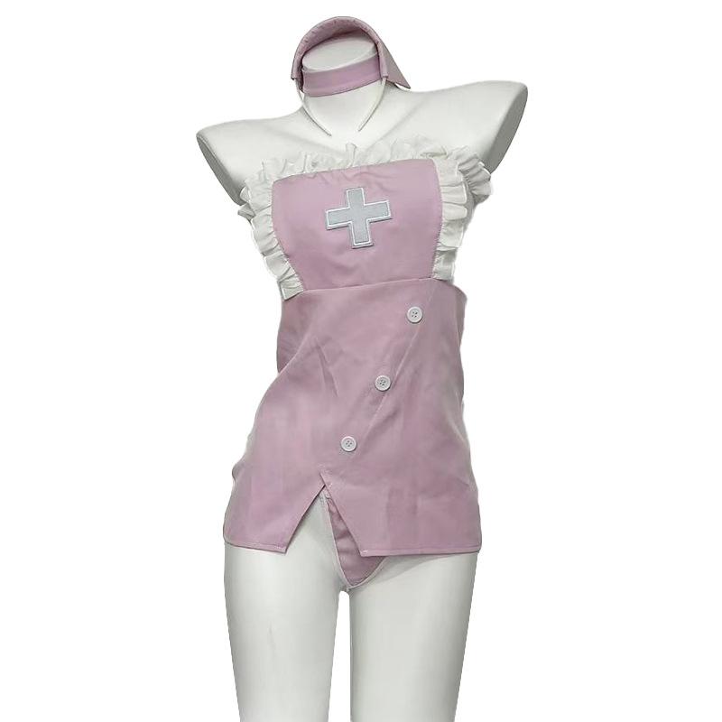 Sexy Lingerie Pure Desire Cute Nurse Uniform Sexy Hip Skirt Small Chest Free Suit Pajamas Women