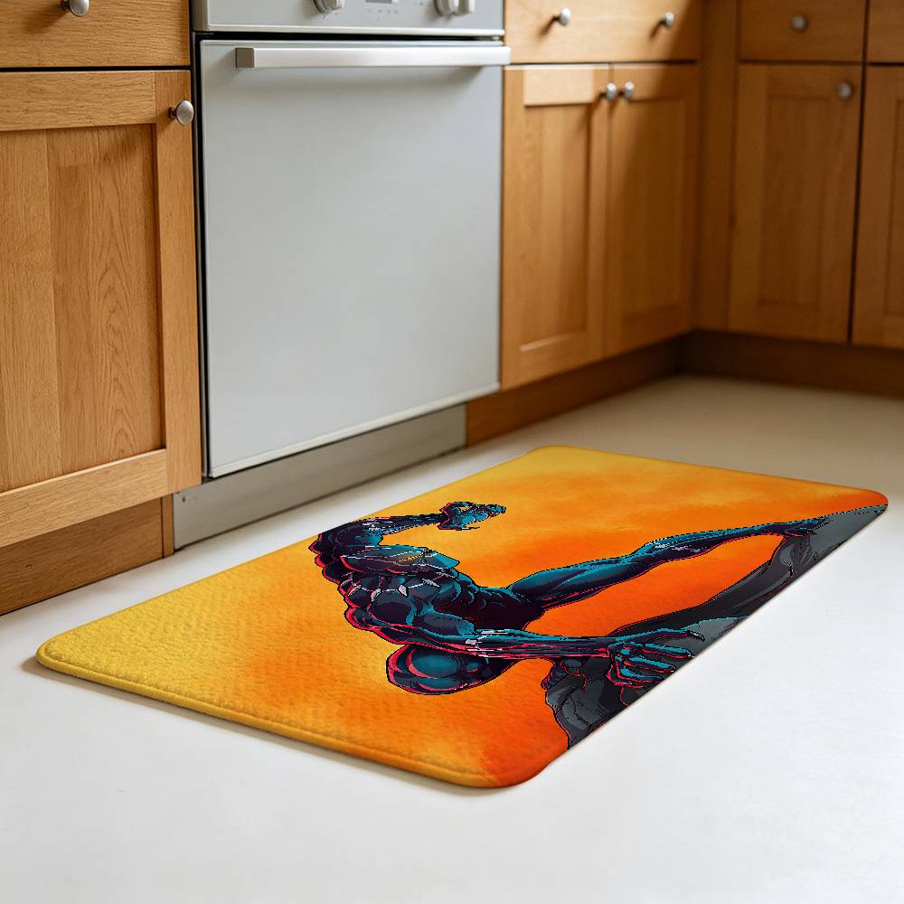 CUTE--B-BlackS-P-Panther Floor Mat Durable Carpet Rug For Footpad Mats Style Soft Bedroom Floor House Laundry Room Mat Anti-skid