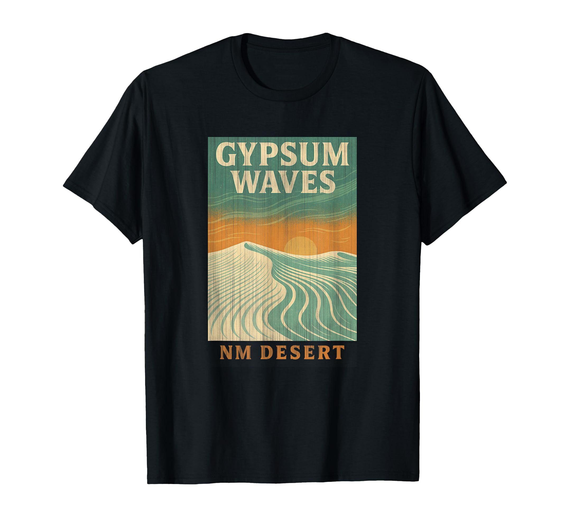 

Gypsum Waves NM Desert Shirt White Retro Sand New Mexico T-Shirt чёрный
