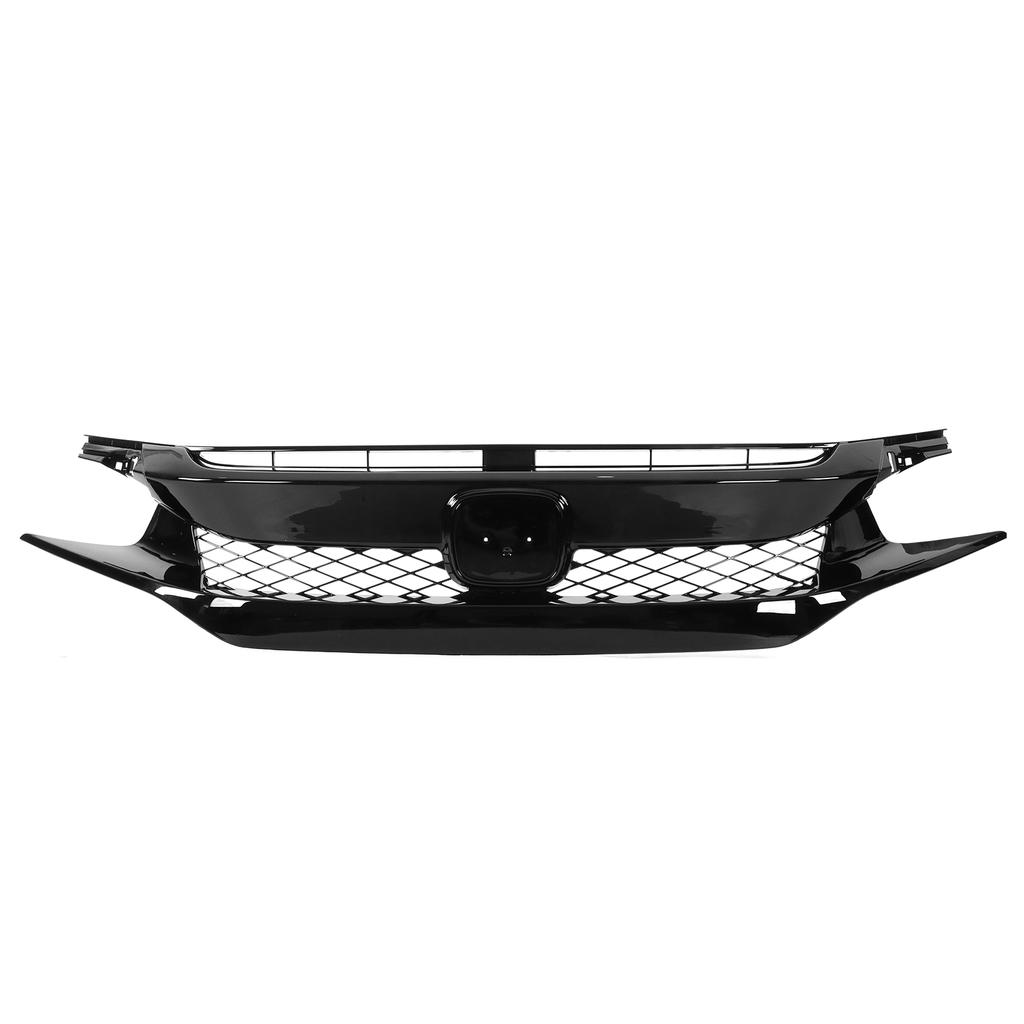 Gloss Black for TypeR Style Front Mesh Grille with Headlights Eyelids Replacement for Honda Civic 20162018