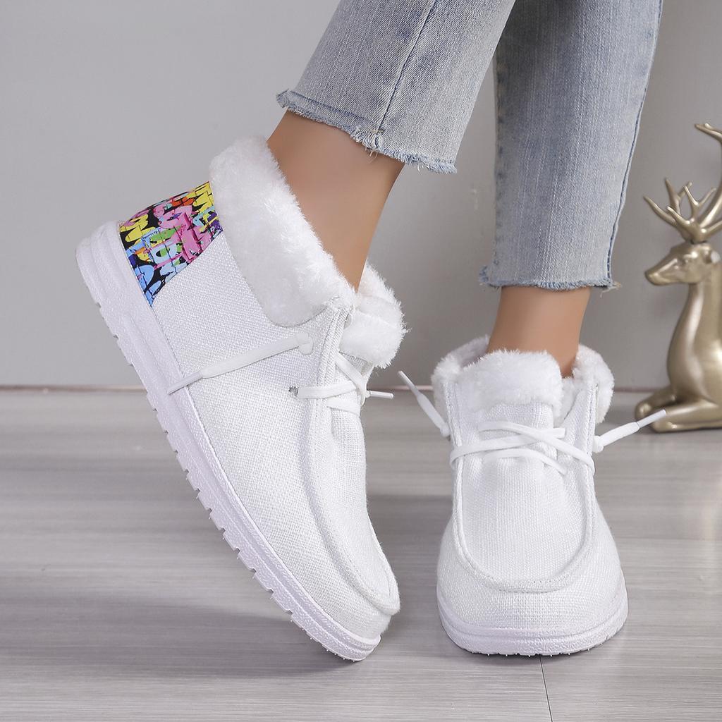 Fashion Women Boots Winter New Thickened Fluff Thick Bottom Snow Boots Female Plus Velvet Big Size Cotton Shoes Woman Zapatos De Mujer