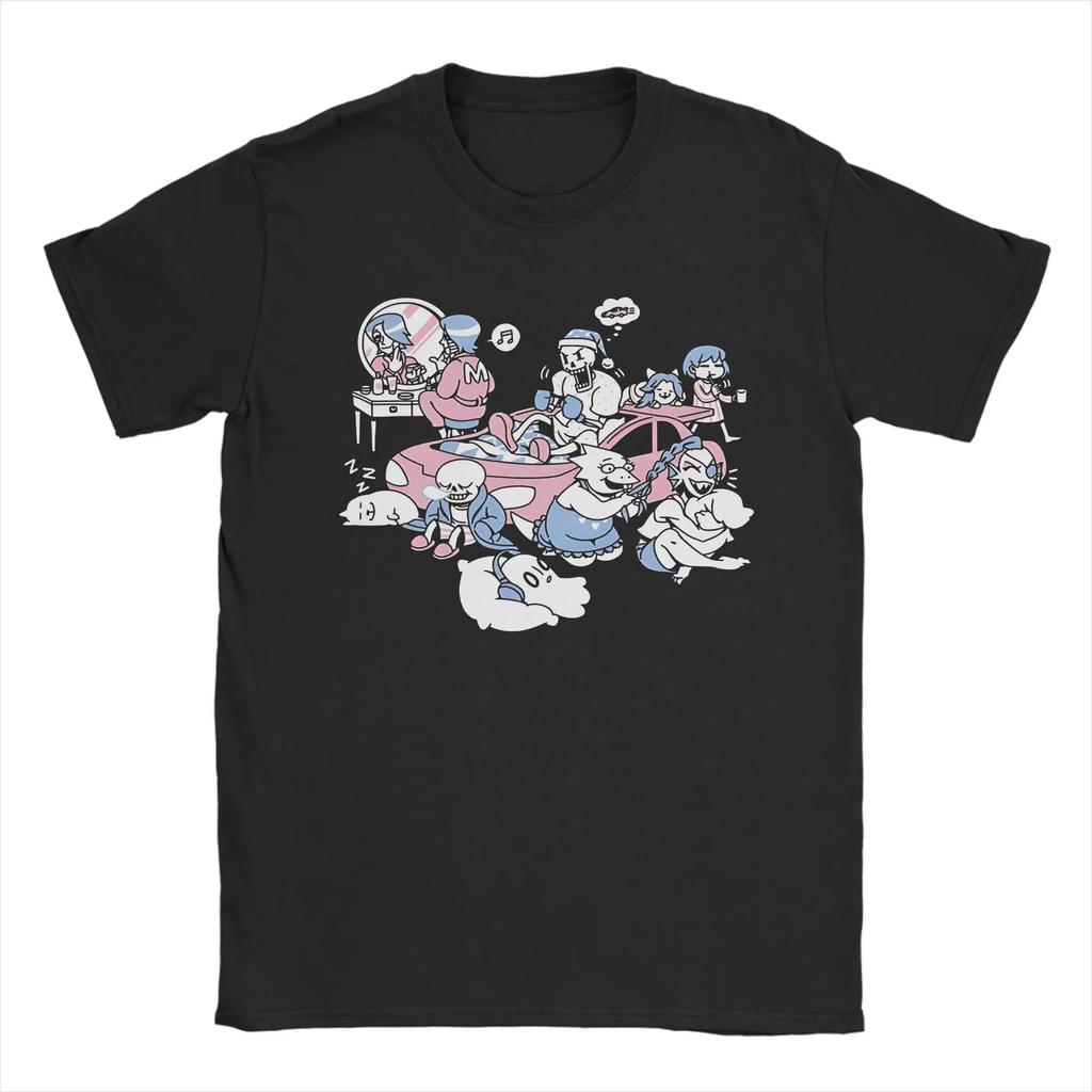 Funny Characters Road Trip Group Graphic Tee Soft Cotton Short Sleeve Tshirt For Unisex