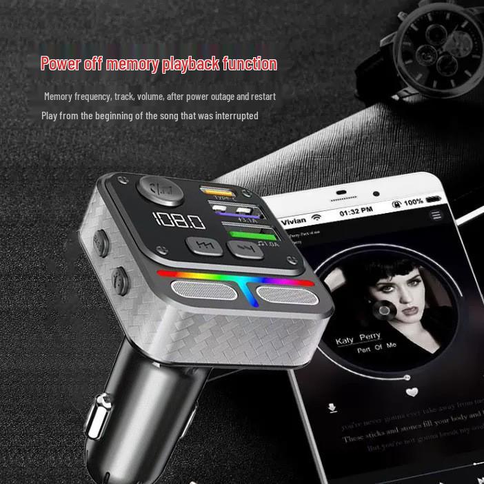Multi-Function FM Car Charger & MP3 Player with Fast Charging & U Disk Compatibility