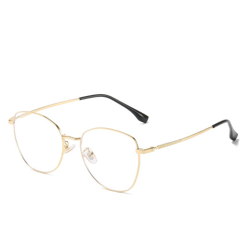 Metalowe Wielokątne Damskie Okulary Blokujące Niebieskie Światło na Krótkowzroczność Gotowe Okulary Korekcyjne z Nieregularną Ramką w Stylu Vintage 0 -0.5 -1.0 Do -6.0