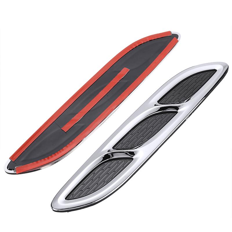 Mayitr 2pcs Car Styling Chrome Fender Hood Decorative Side Air Flow Vent Cover Sticker Universal for Car Truck