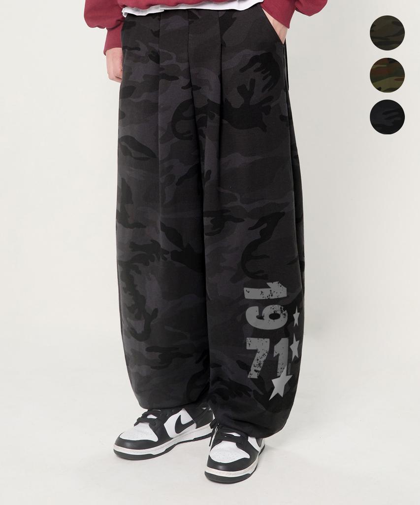 FUZZY SCAN 1971 Stencil Camo Balloon Wide Pants 3 Colors