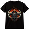 Stier Tierkreiszeichen Stier T-Shirt Gepanzerter Stier Flammen Schädel Astrologie Grafik T-Shirt