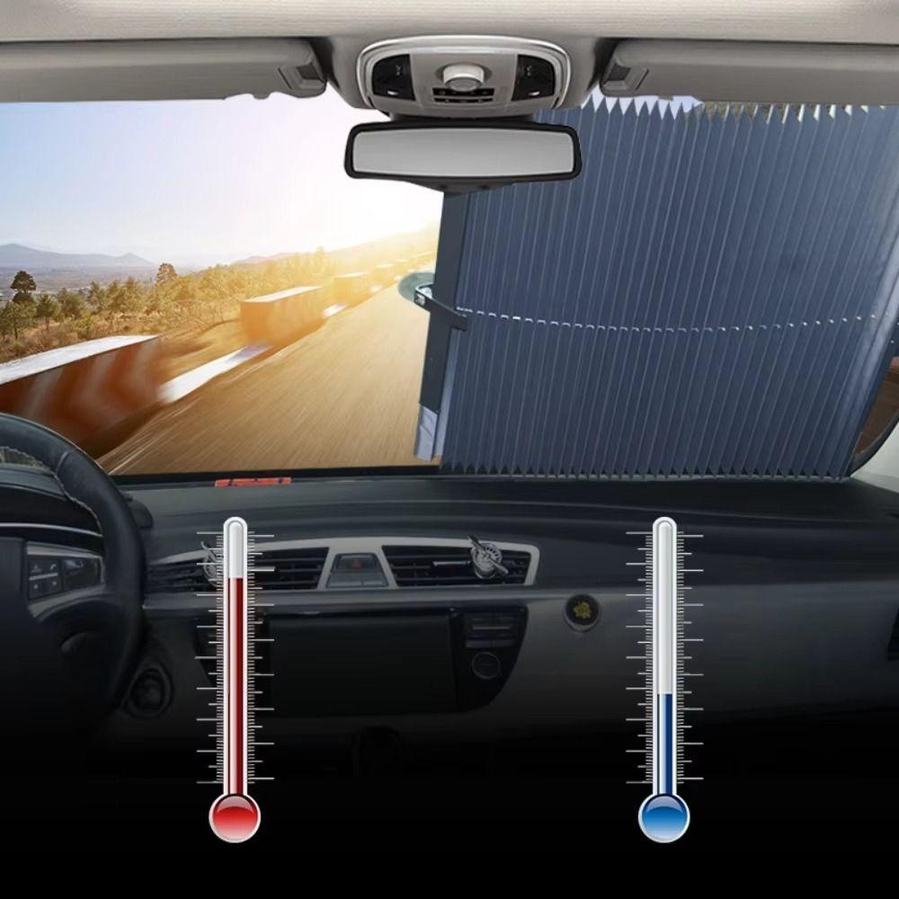 Automatic Telescopic Car Sunshade Retractable Set Windshield Sun Shade  Summer Protection