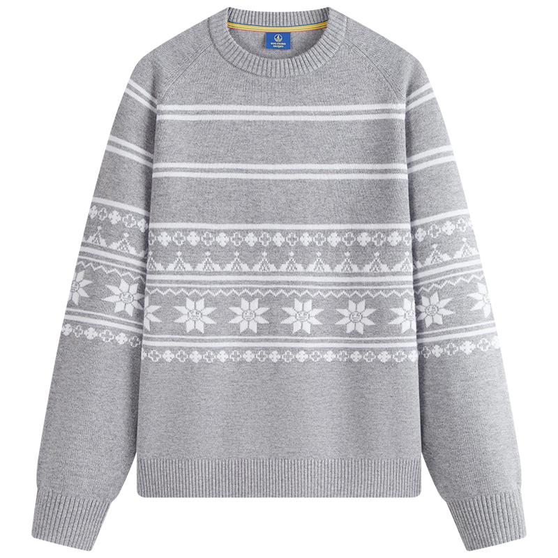 

NVG·YOUNG Men s Fair Isle Jacquard Wool Blend Sweater M