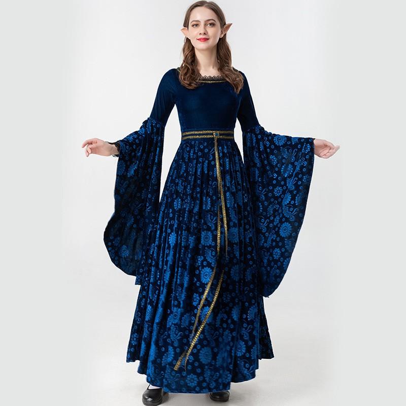 Halloween Gothic Vampire Witch Dress Vintage Stage Performance Costume Women