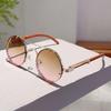 Vintage Round Sunglasses Men New Fashion Retro Double Bridge Casual Shades Women Luxury Gradient Multi-color Sun Glasses