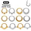 ASTM F136 Titan Nasenscheidewand Piercing Clicker Stern Runde Nasenringe 16G Segment Knorpel Helix Daith Ring Ohrring Körperschmuck