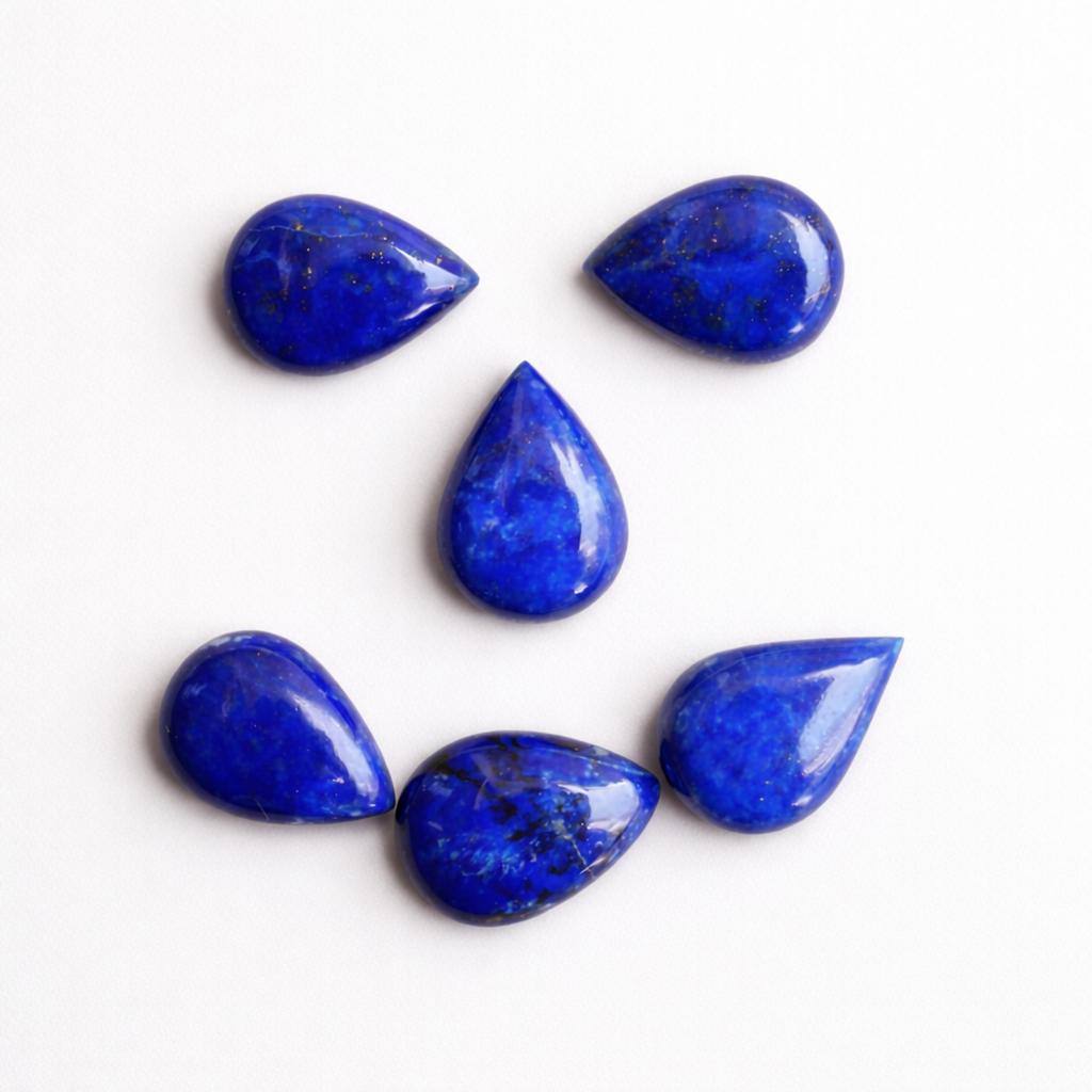 Lapis Lazuli Gemstone Cabochons – Deep Blue Natural Stone with Gold Pyrite Flecks