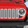 For Jeep Wrangler JL 24+ 9Pc Front Mesh Grille Grill Ert Headlight Trim Cover