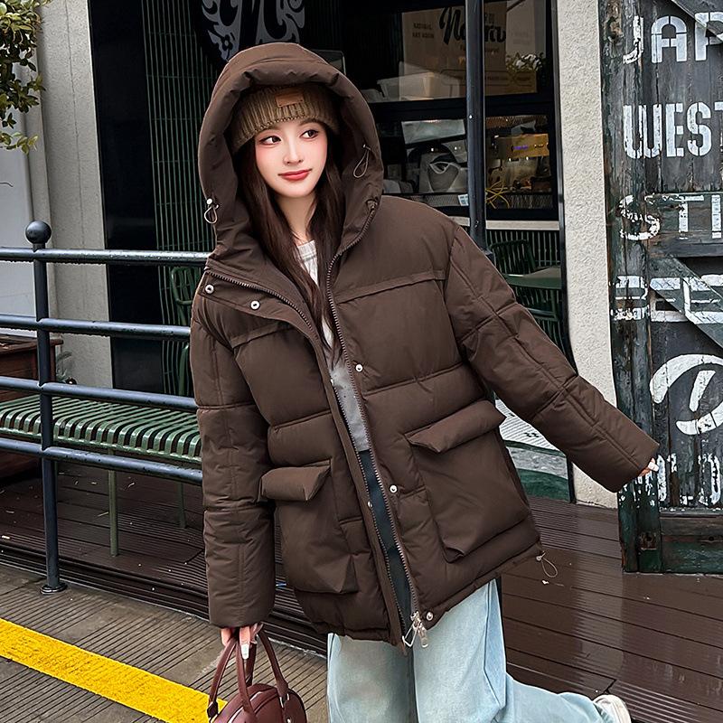 2025 Winter New Cotton-padded Clothes Hooded Women's Versatile Fashion Loose Cotton-padded Clothes Foreign-style Cotton-padded Jackets