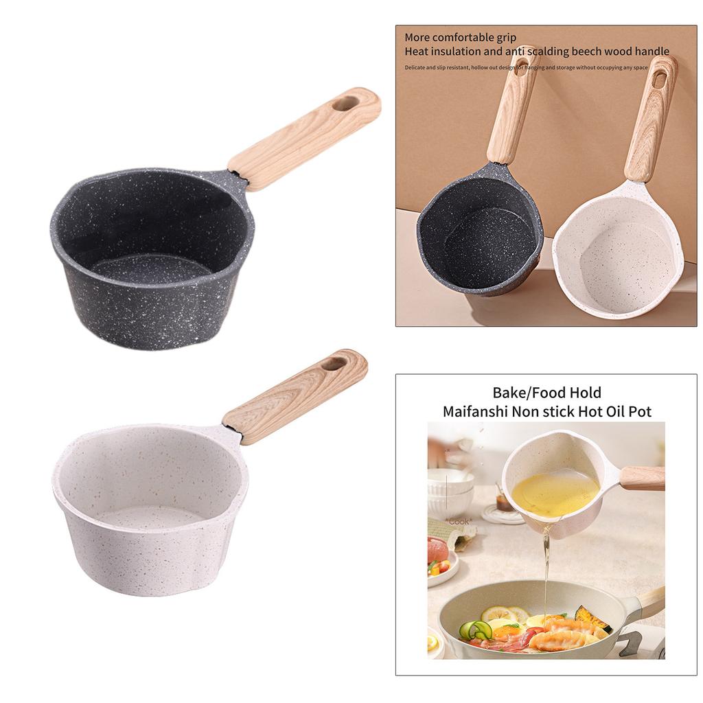 Oil Splashing Pot Stone Coated Pans Non Stick Aluminum Material Small Milk Pan Hot Oil Pot Suitable for Oil Dripping