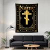 Custom Name Orthodox Cross Tapestry Wall Hanging for Bedroom, Living Room & Dorm Decor, Modern Home Wall Art