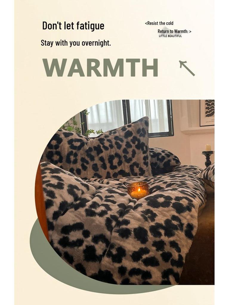 2025 Merlad Double-Sided Furry Velvet Bedspread & Sheet Set