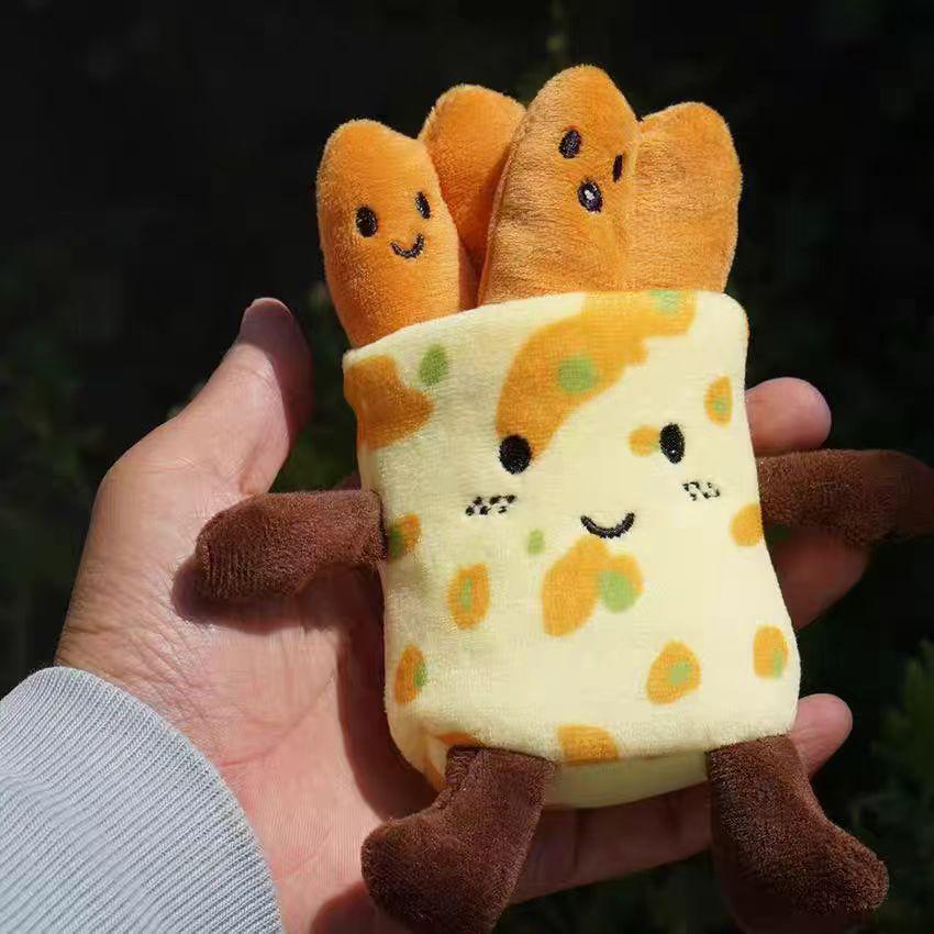 New Pancakes, Fruit Keychain Pendant Creative Simulation Plush Doll Cute Toys, Small Dolls, Bag Pendant