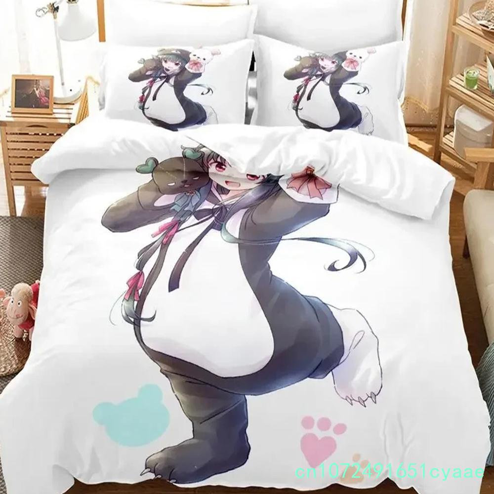 Anime Kuma Kuma Kuma Bear Bedding Set 3D Printed Suitable For Bedroom Duvet Cover Set With Pillowcases Kids Home Textile