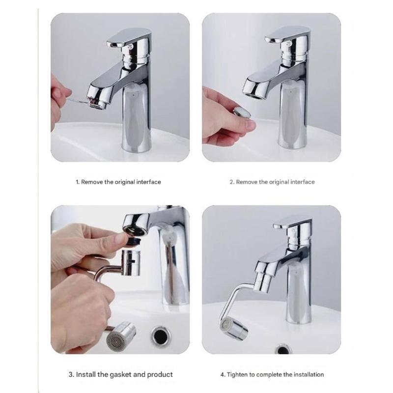 Strong Rotate Faucet Extension Arm with 360 Degree Rotate Easy Installation Adjustable Faucet Adapters for Home Use