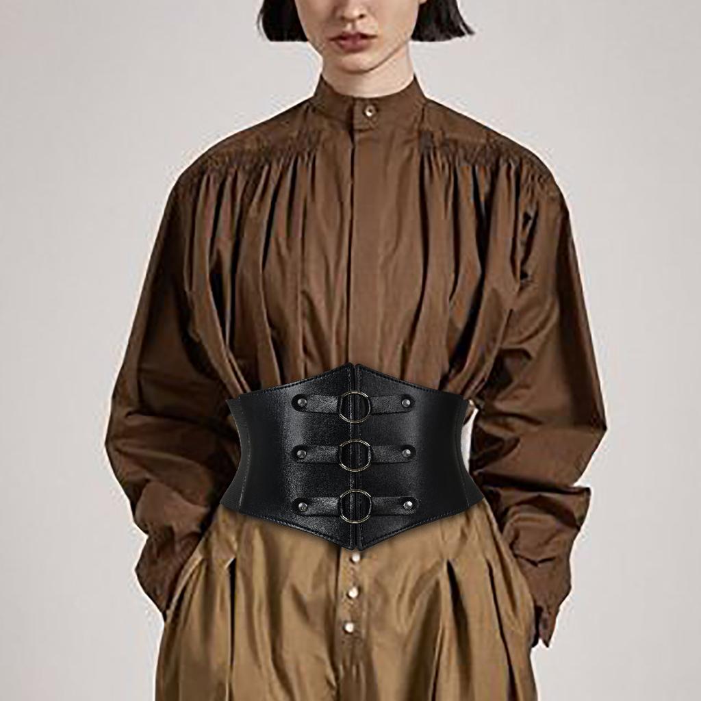 Medieval Retro Court Style Waist Solid Color Wide Belt Classic Waist Dress Accessories Masquerade Accessories