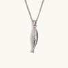 18K Gold-Plated Stainless Steel Cross Salmon Pendant Necklace for Women