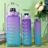 3Pcs Gradient Plastic Cup Set Large Capacity Sports Water Bottle Outdoor Travel Gym Fitness Jugs Student Portable Cup WIth Straw